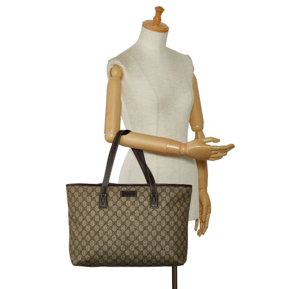 Gucci GG Supreme Tote Bag 211137 Beige PVC Leather Women's GUCCI - Picture 9 of 9